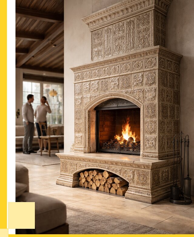 Купить изразцовый камин в Черногорске от 255175 р. | ЭриданЧрн