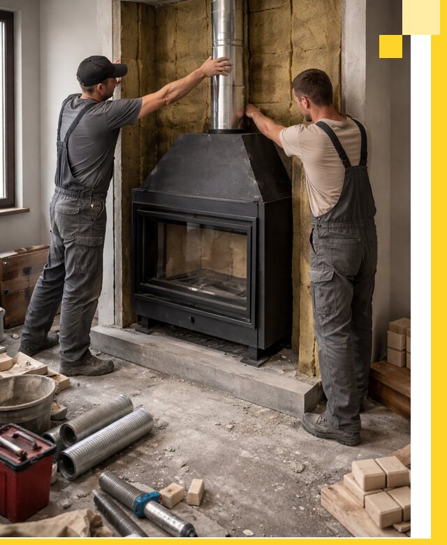 Изготовление и монтаж закрытых каминов в Черногорске под ключ