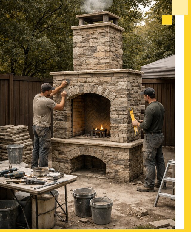 Проектирование и установка уличных каминов в Черногорске