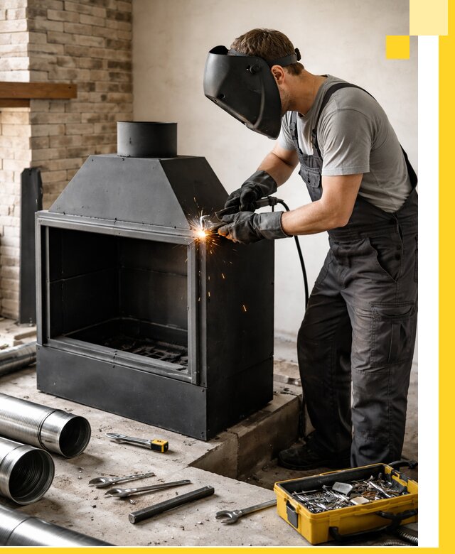 Продажа и установка металлических каминов в Черногорске под ключ