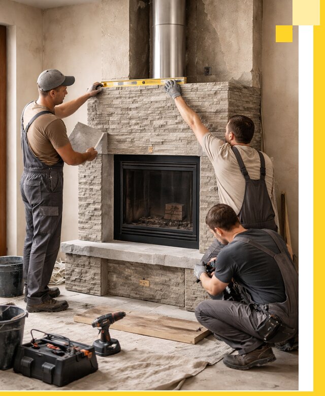 Профессиональный монтаж каминов под ключ в Черногорске для дома