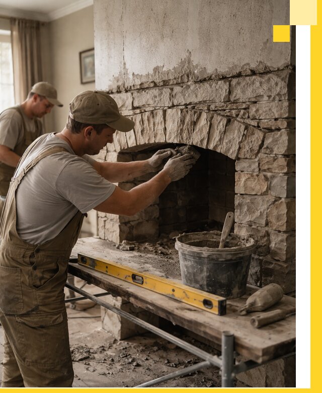 Изготовление каминов под ключ в Черногорске, монтаж и отделка