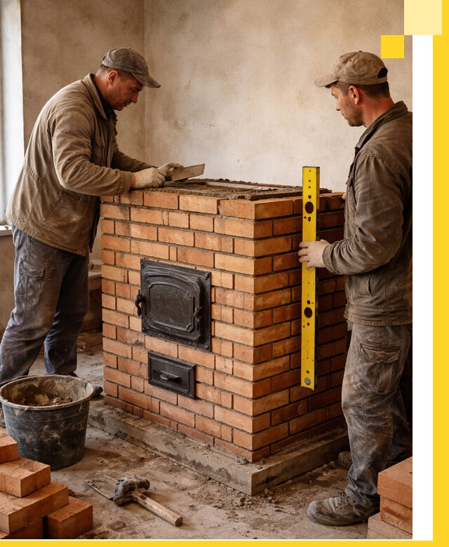 Отопительные печи под ключ в Черногорске, установка и сборка