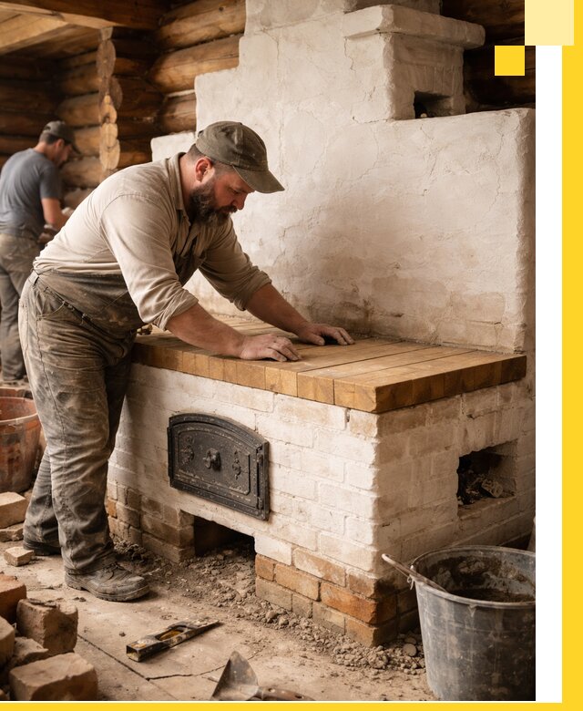 Проектирование и установка русской печи с лежанкой в Черногорске