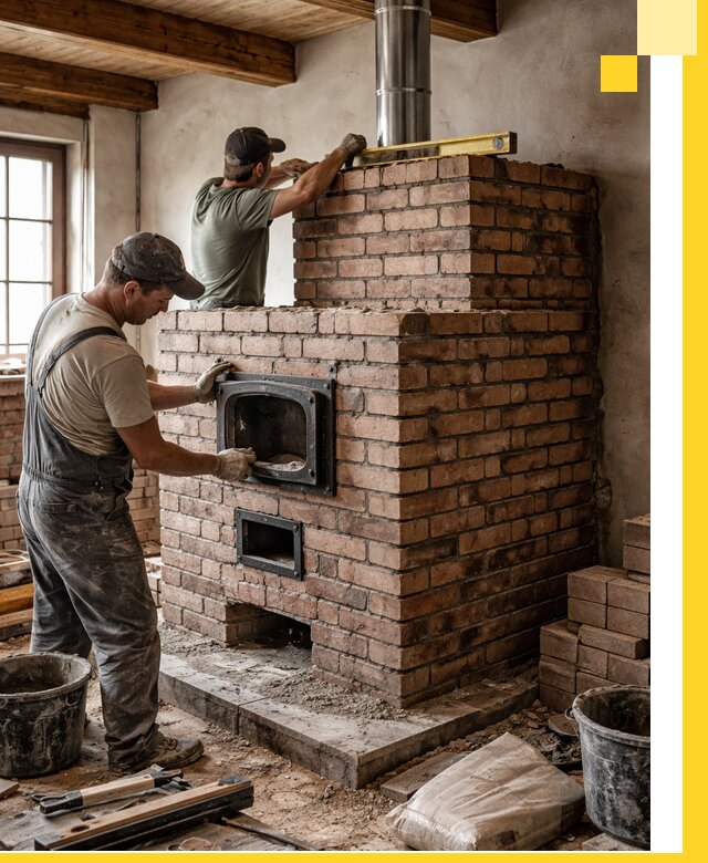 Печи для загородного дома под ключ в Черногорске — монтаж и сервис