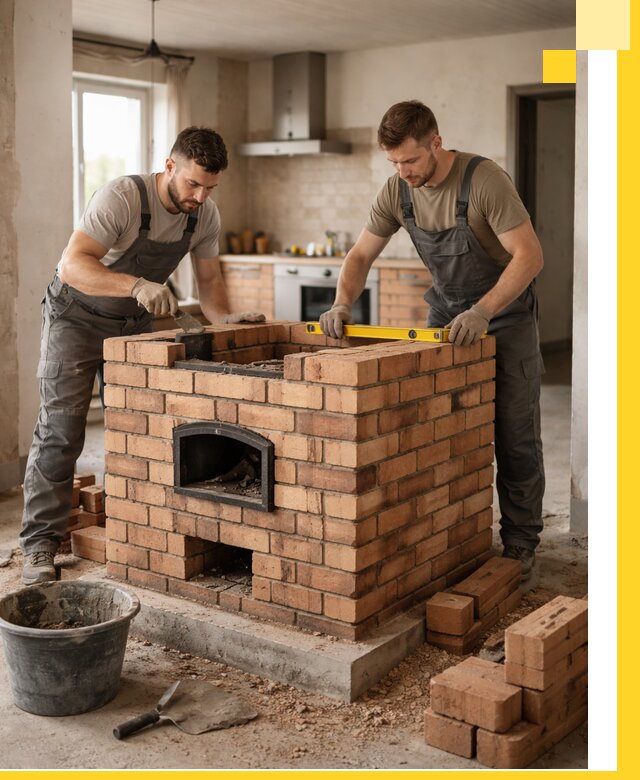 Установка и монтаж печей в частном доме в Черногорске под ключ