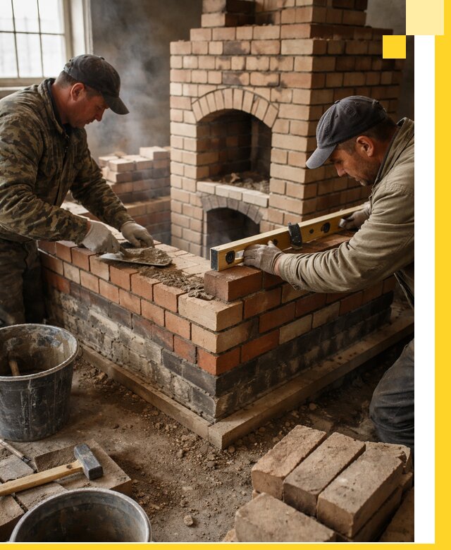 Изготовление и монтаж печей и каминов из кирпича в Черногорске