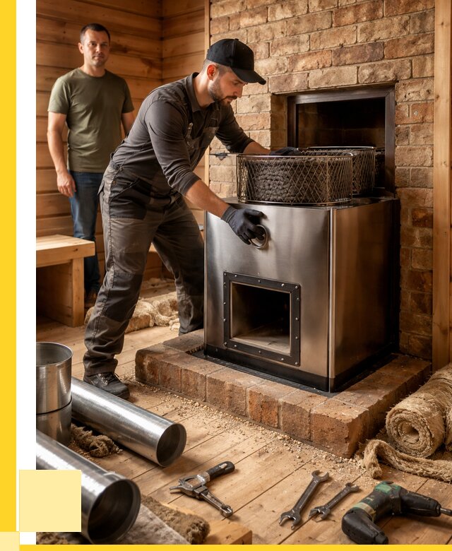 Монтаж банных печей под ключ в Черногорске от 18373 р., ЭриданЧрн