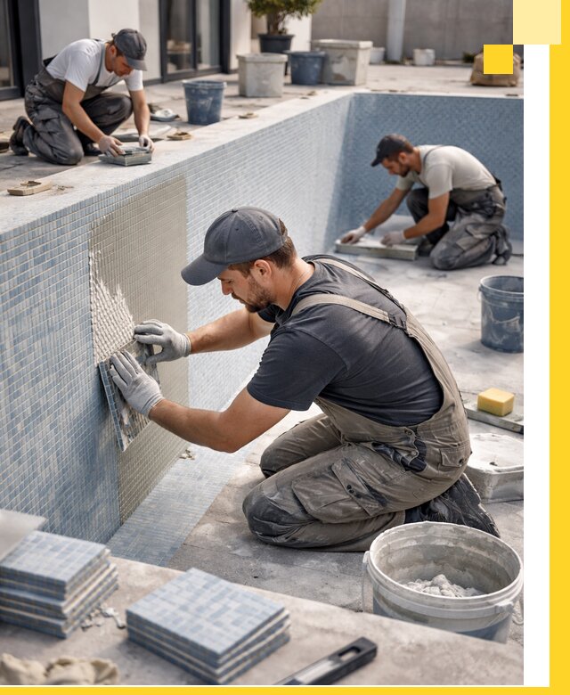 Облицовка бассейнов в Черногорске плитка мозаика гидроизоляция