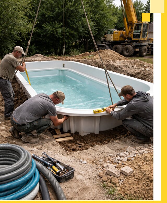 Установка и монтаж композитных бассейнов под ключ в Черногорске