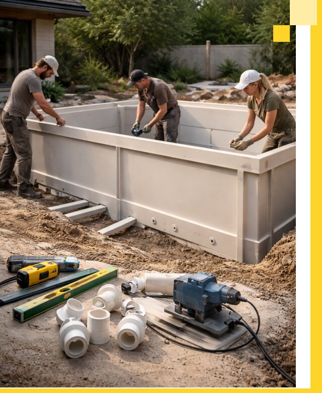 Установка полипропиленовых бассейнов под ключ в Черногорске