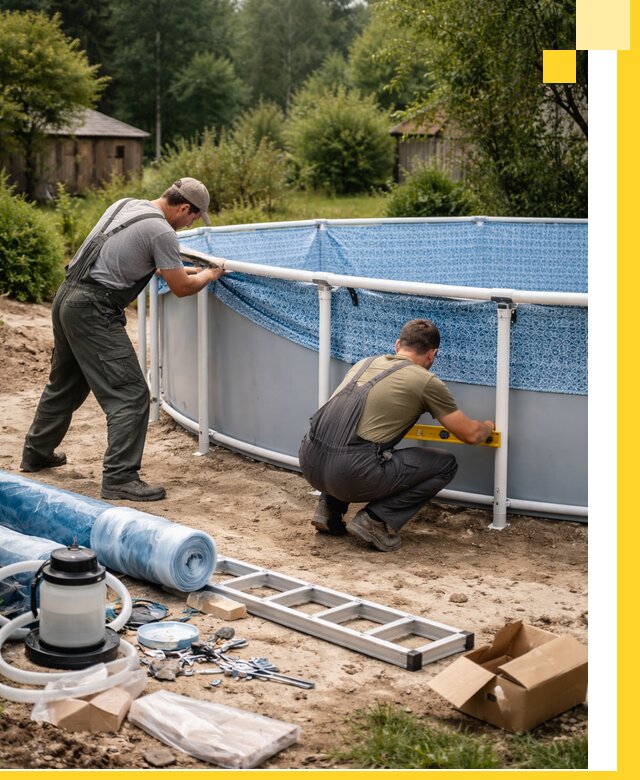 Установка и монтаж каркасных бассейнов в Черногорске под ключ