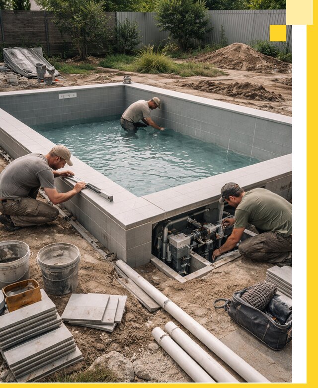 Строительство и монтаж бассейнов для дачи под ключ в Черногорске