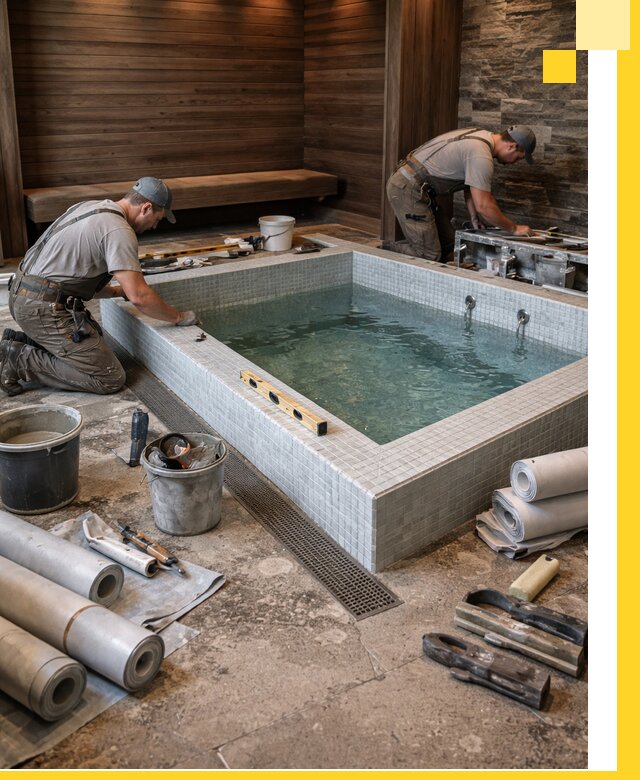 Установка и строительство бассейнов для сауны в Черногорске