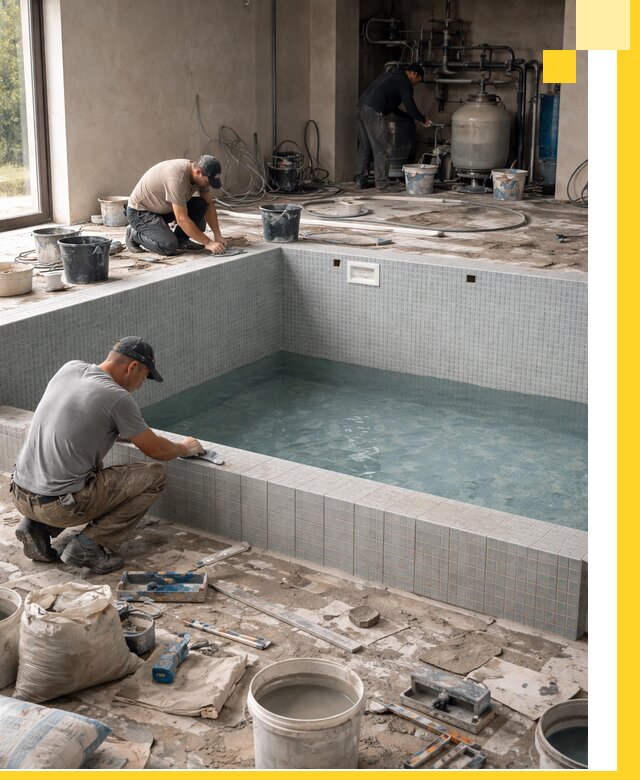 Строительство и монтаж бассейнов в помещении в Черногорске