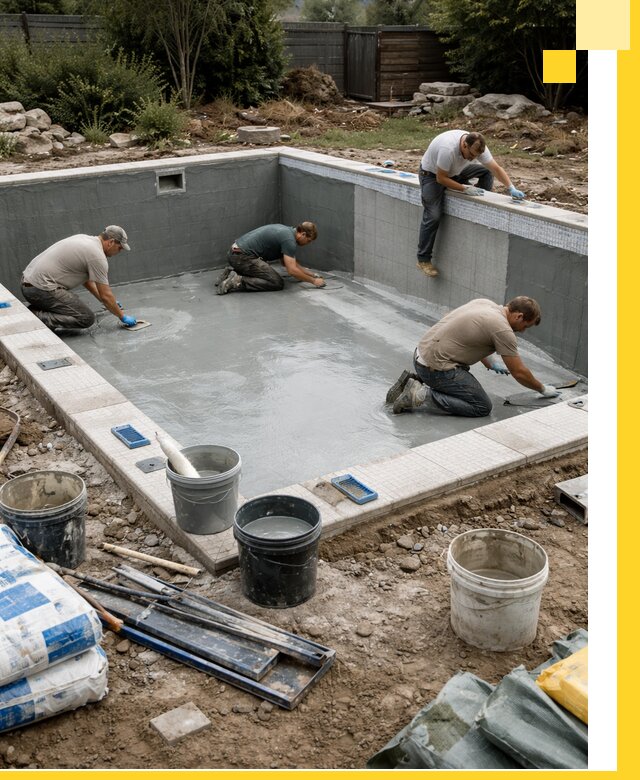 Изготовление и монтаж чаши бассейна под ключ в Черногорске