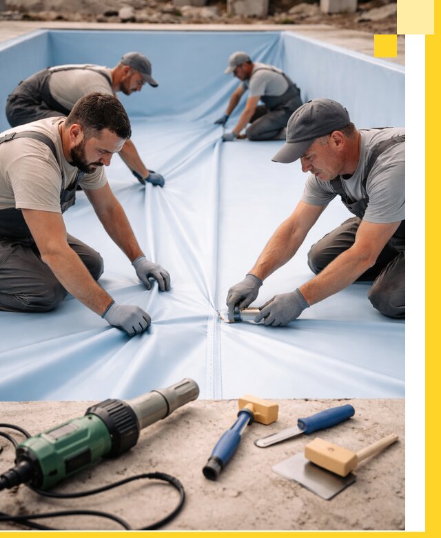 ПВХ пленка для бассейнов с монтажом и гарантией в Черногорске