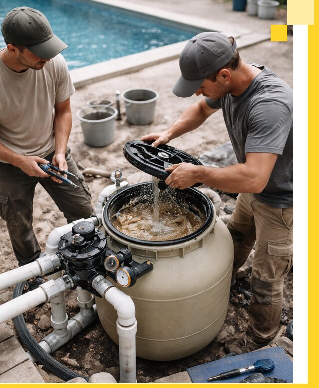 Установка и обслуживание песочных фильтров для бассейнов в Черногорске