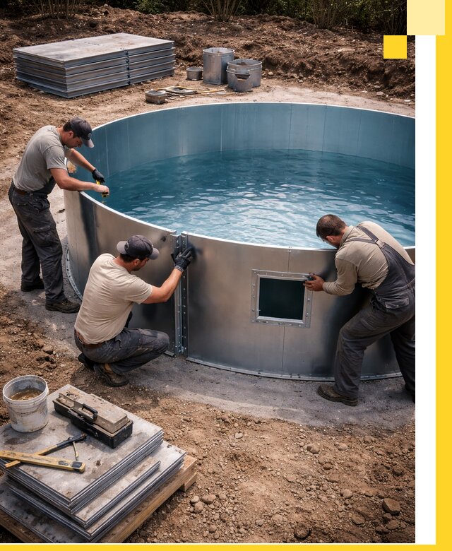 Круглые бассейны под ключ в Черногорске проектирование и монтаж