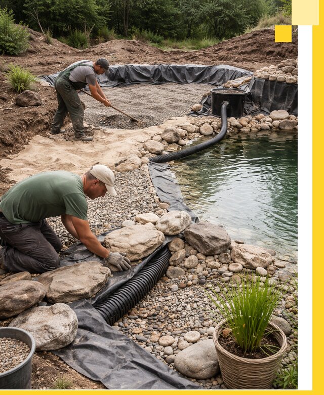 Строительство природных бассейнов и озер в Черногорске под ключ