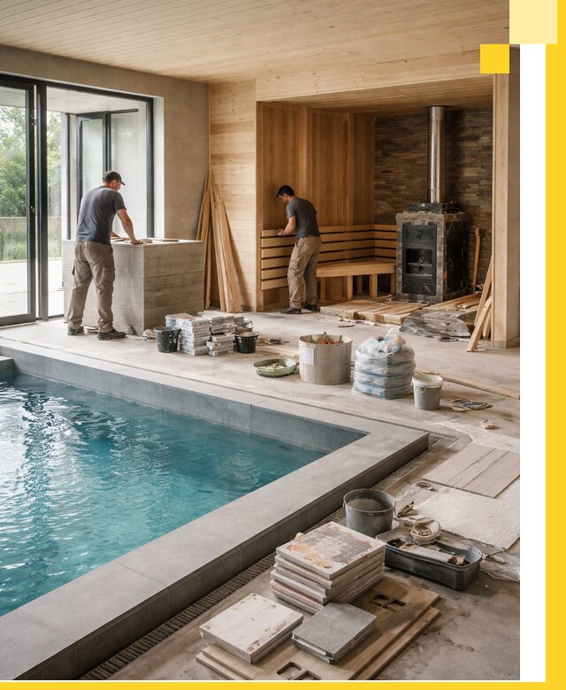 Проектирование и строительство бань с бассейном в Черногорске