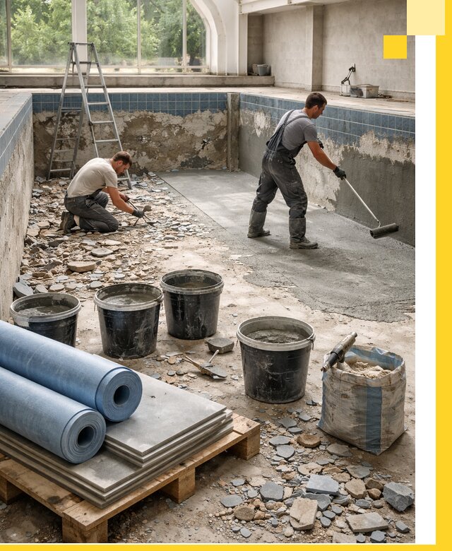 Реконструкция бассейнов в Черногорске: ремонт, гидроизоляция