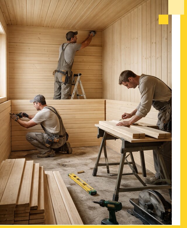 Обшивка саун в Черногорске из натуральной древесины под ключ