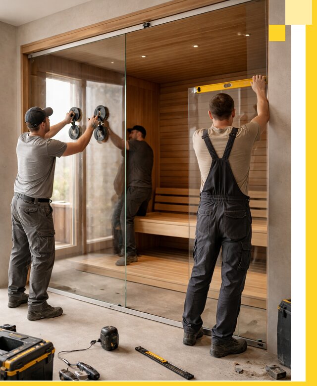 Производство и монтаж стеклянных саун под ключ в Черногорске