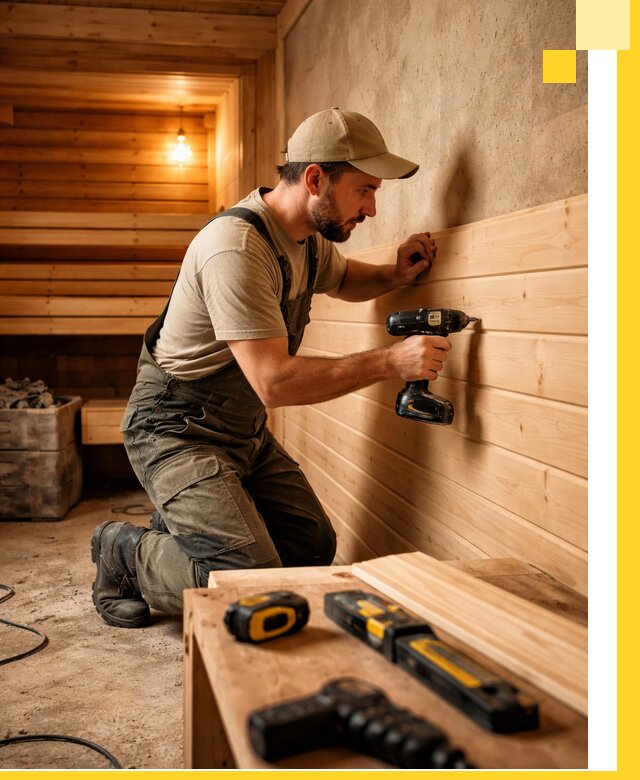 Профессиональная внутренняя отделка бани в Черногорске под ключ