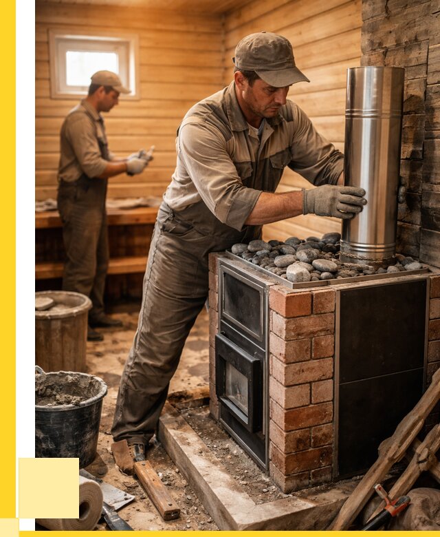 Монтаж печи в бане под ключ в Черногорске от 20414 р. | ЭриданЧрн