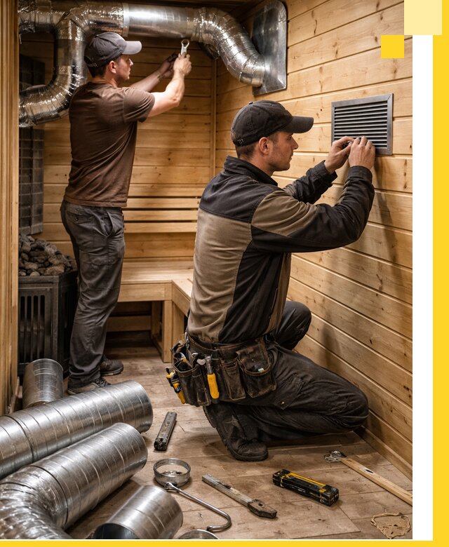 Проектирование и монтаж вентиляции бани в Черногорске под ключ