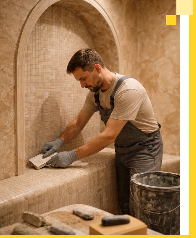 Профессиональная отделка хамамов с мозаикой под ключ в Черногорске