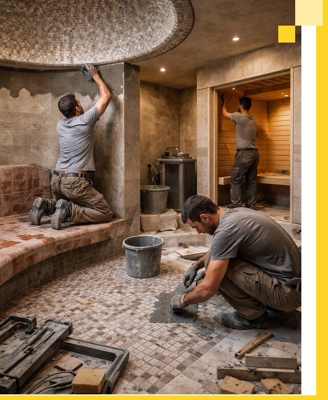 Проект и строительство хамама бани и сауны под ключ в Черногорске