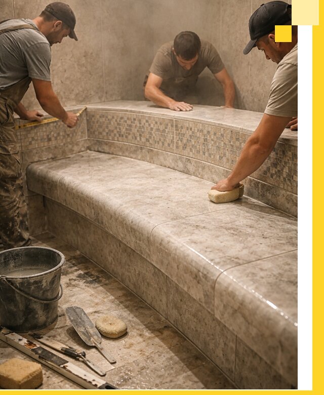 Изготовление и установка сидений для хамама в Черногорске