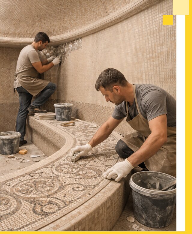 Плитка для хамама в Черногорске, укладка, подбор и поставка